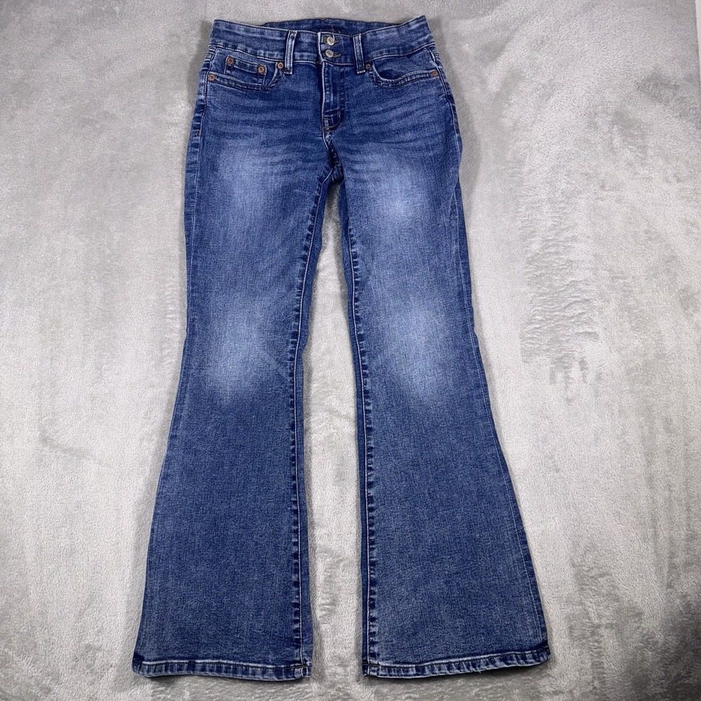 Aeropostale Low Rise Flare Blue Jeans 6 Regular Stretch  Retro Cowgirl Chic